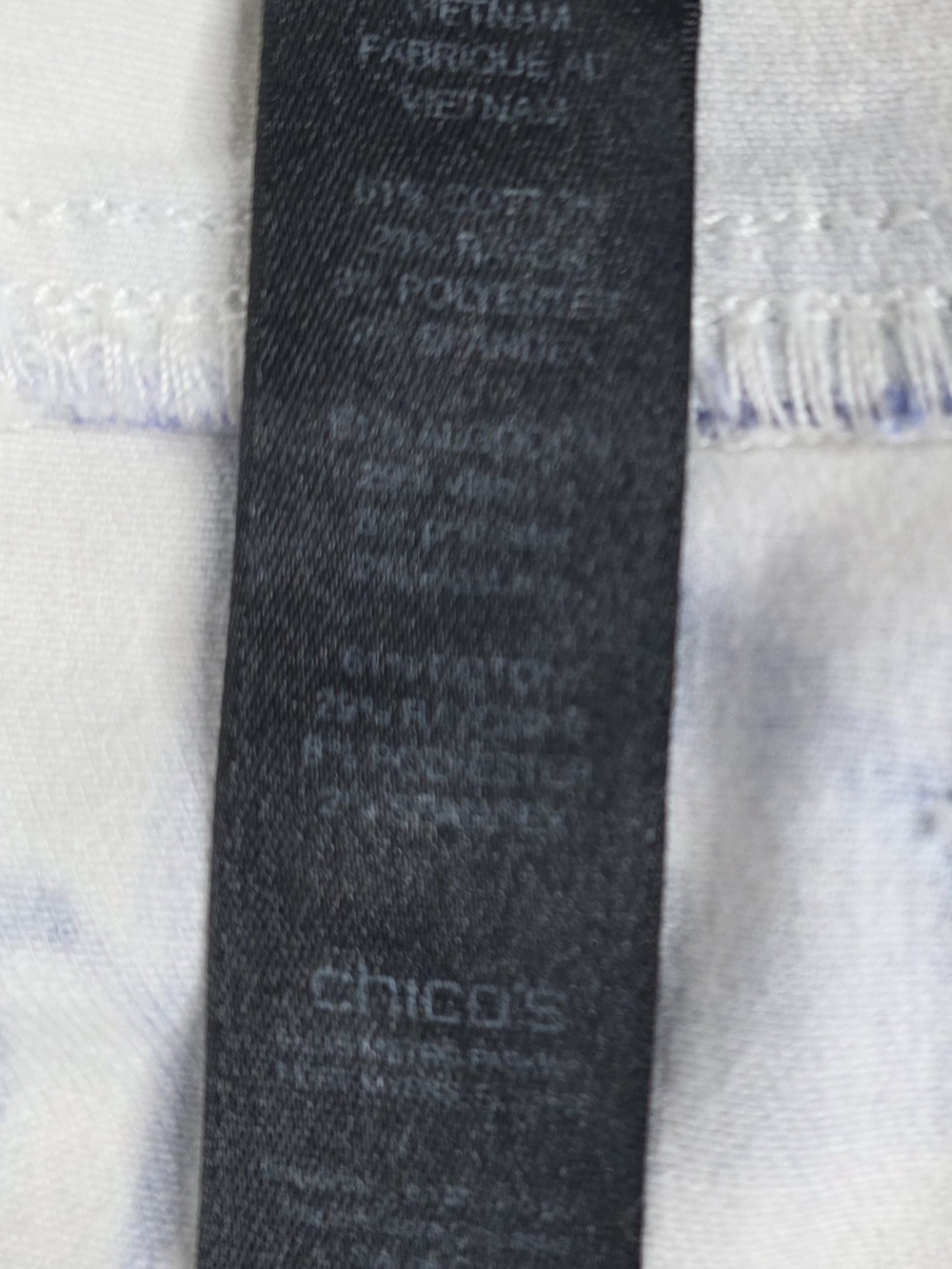 Chico's Floral Print Slimming Girlfriend Crop Pants - Blue on White - Picture 5 of 7